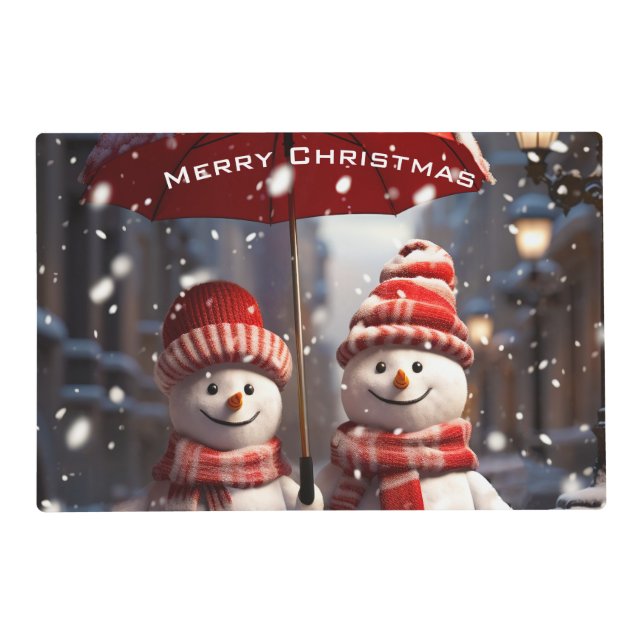 2 Snowman Christmas Party Placemat (Front)