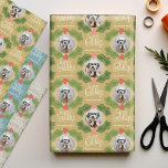 2 Square Photos Whimsical Christmas Holiday Berry Wrapping Paper Sheets<br><div class="desc">Add two square picture to make unique and trendy Holiday gift wrap. Add text and photos first. For best results,  crop photos into squares before uploading. This whimsical design includes hand drawn holly berries and branches with "Happy Holidays" in calligraphy.</div>