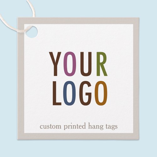 2 Square Retail Hang Tags with String Custom Logo