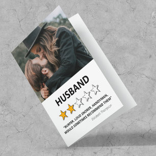 2 Star Review Funny Husband Valentines Holiday Card