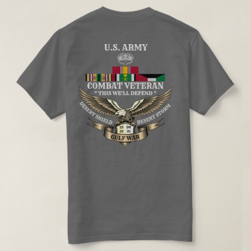 2 STARS ARMY CMB COMBAT VET GULF WAR T_Shirt