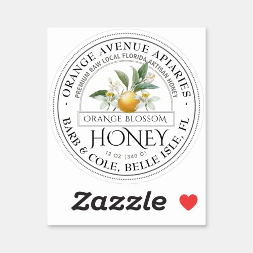 2 State Name and Flower Illustrated Honey Label