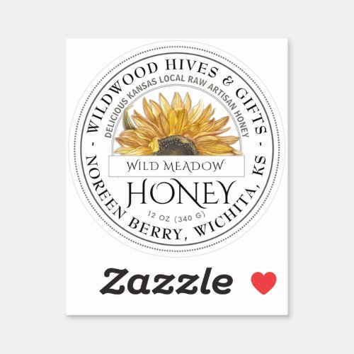 2 State Name and Flower Illustrated Honey Label  