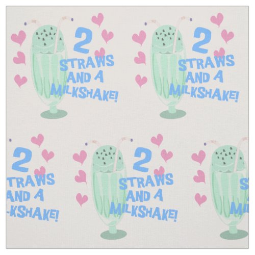 2 Straws and A Milkshake Fabric