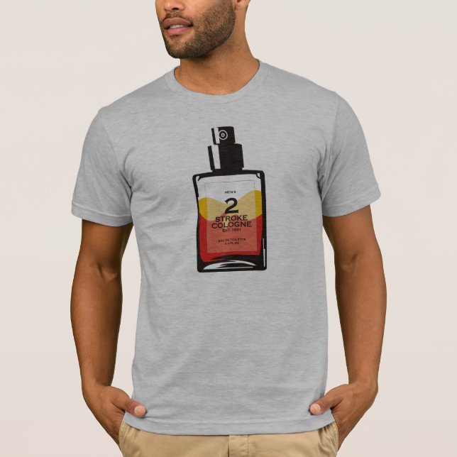"2 Stroke Cologne" Heather Gray T-shirt (Front)