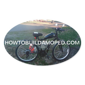 2-Stroke Motorized Bicycle Engine Decal Kit Oval Sticker