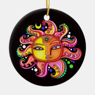 #2 Sunface Purple Eyes Ornament - Gift - Favor