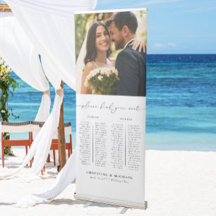 2 Tables Wedding Seating Chart With Photo Retractable Banner