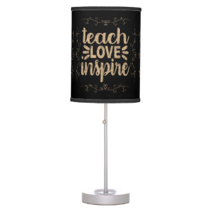 2- Teach Love Inspire Shirt, Retro Vintage Teacher Table Lamp