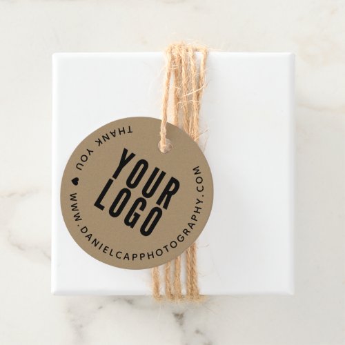 2" Thank You Business Logo Kraft Hang Tags