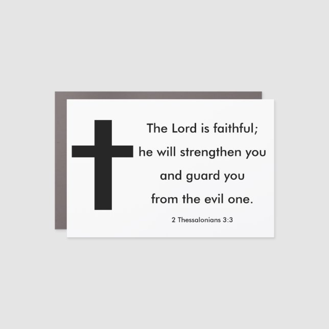 2 Thessalonians 3:3 Bible Verse Car Magnet (Front)