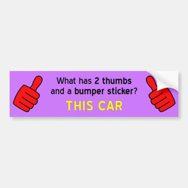 2 Thumbs Bumper Sticker (Front)