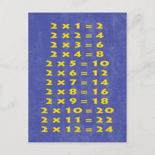 #2 Times Table Postcard Fun Kids & Teacher