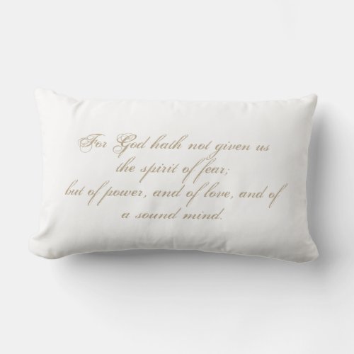 2 Timothy 17  Bible Verse Elegant Script Lumbar Pillow