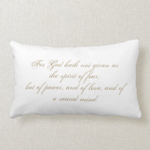 2 Timothy 1:7  Bible Verse Elegant Script Lumbar Pillow