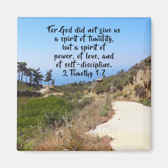 2 Timothy 1:7 Confident Bible Verse Magnet (Front)
