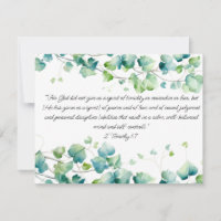 2 Timothy 1:7 English Burmese Ivy White Note Card