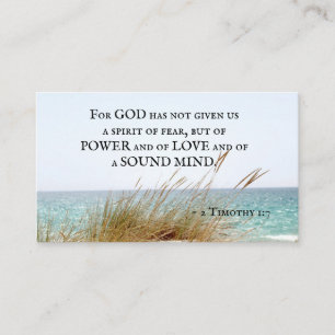 2 Timothy 1:7 God has not given a spirit of fear, Business Card