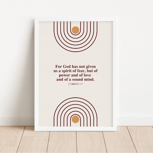 2 Timothy 1:7 God has not given a spirit of fear Poster (Creator Uploaded)