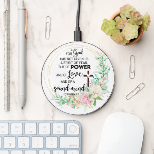 2 Timothy 1:7 God has not given a spirit of fear Wireless Charger