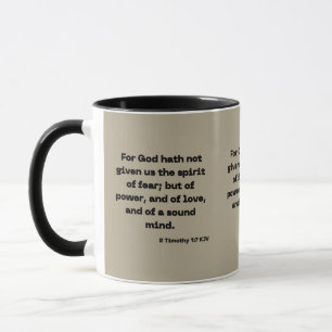 2 Timothy 1:7 KJV Bible Scripture Two-Tone Mug