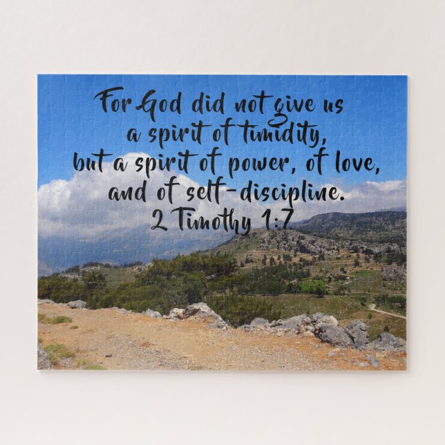 2 Timothy 1:7 Landscape Custom Bible Verse Jigsaw Puzzle (Horizontal)