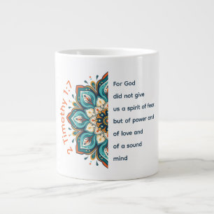 2 Timothy 1:7 Mandala Flower Jumbo Mug