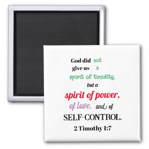 2 Timothy 17 Not Timid Christian Magnet