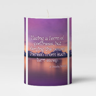 2 Timothy 3:5 KJV Bible Scripture Pic Pillar Candle