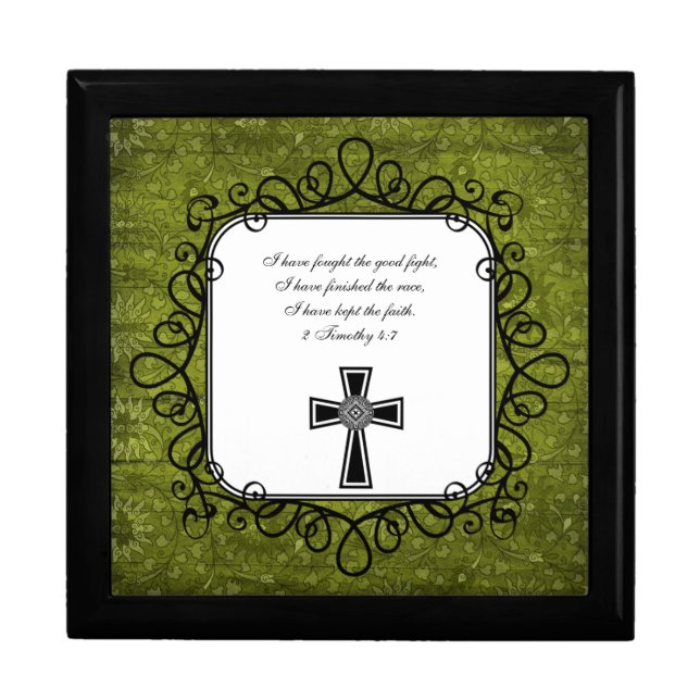 2 Timothy 4:7 Bible Verse Keepsake Box (Front)