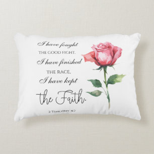 2 Timothy 4:7 - I have fought the good fight Accent Pillow