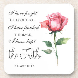 2 Timothy 4:7 - I have fought the good fight Beverage Coaster