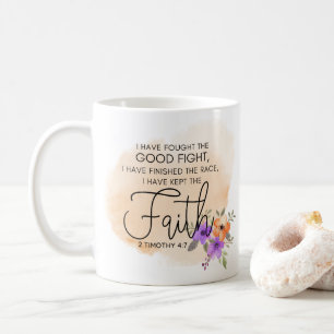 2 Timothy 4:7 - I have kept the faith Peach Coffee Mug