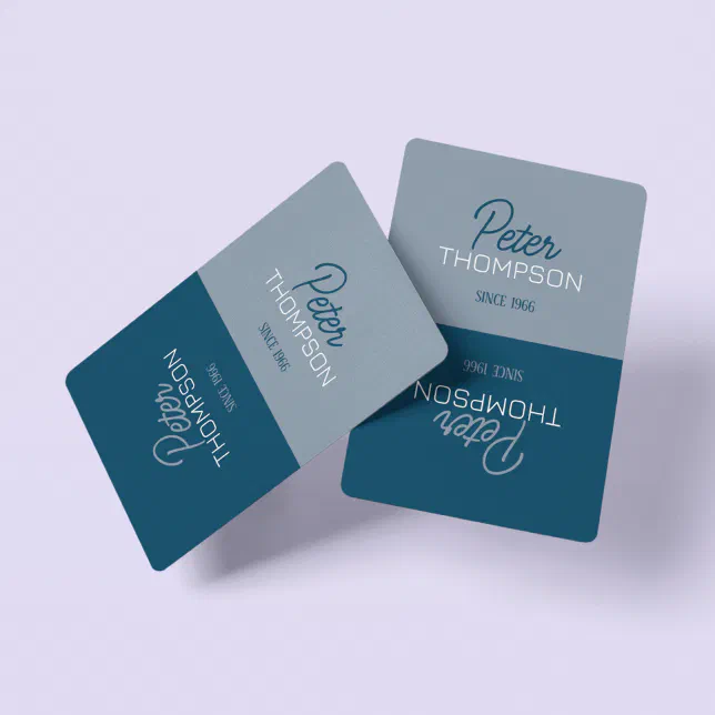Two Color Back Playing Cards 2-tone Blue playingcards with Name Playing Cards | Zazzle