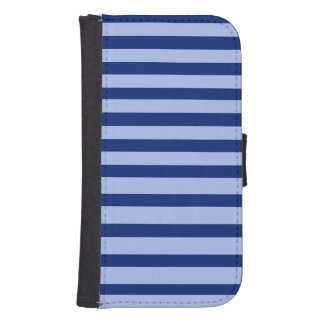 2 Tone Blue Stripes Galaxy S4 Wallet Case