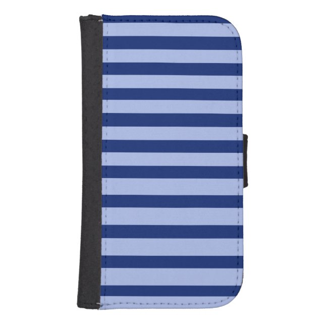 2 Tone Blue Stripes Samsung Galaxy Wallet Case (Front)