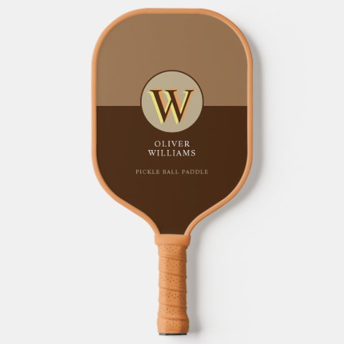 2_tone Brown Pickleball Paddle with Name