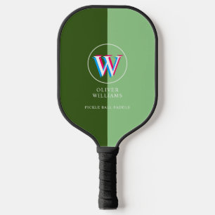 2-Tone Green Three Layers Initial Pickleball Paddle