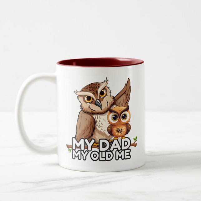2-Tone Mug 11oz : My Dad My Old Me (brown) (Left)