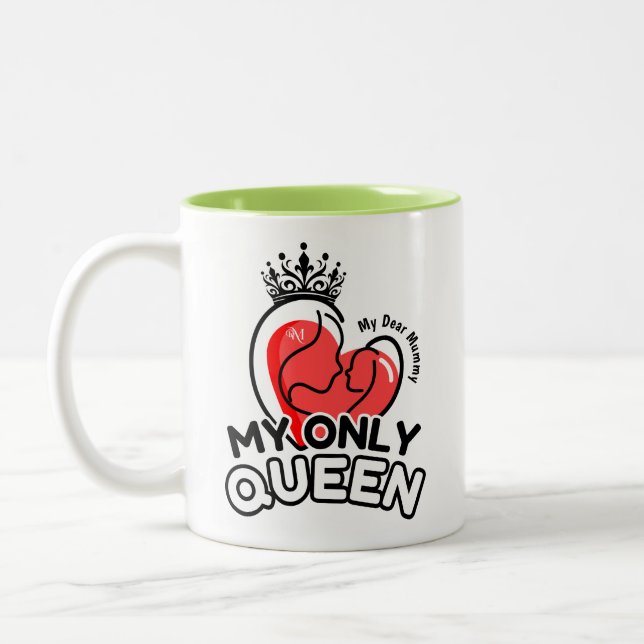 2-Tone Mug 11oz : My Only Queen (green) (Left)