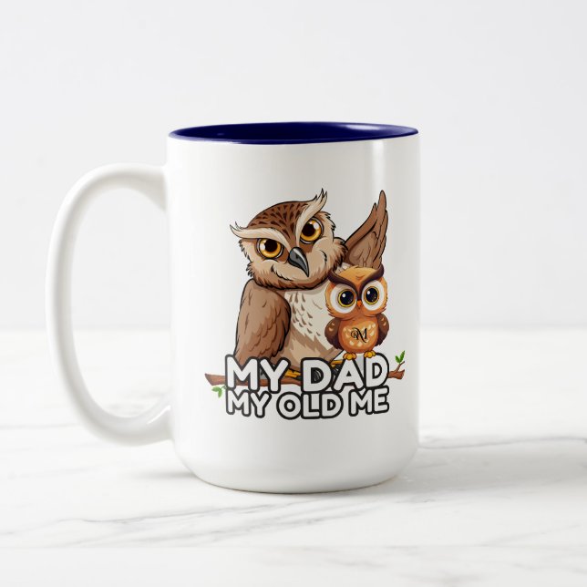 2-Tone Mug 15oz : My Dad My Old Me (navy) (Left)