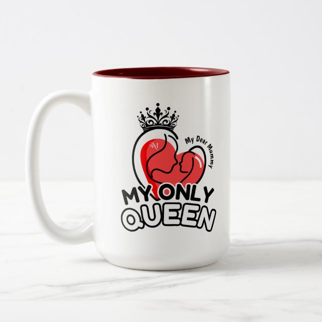 2-Tone Mug 15oz : My Only Queen (brown) (Left)