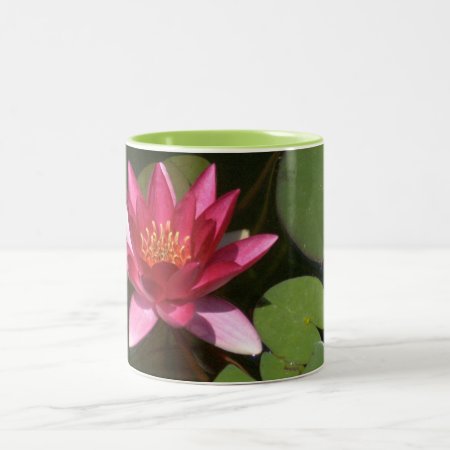 2 Toned Mug, " Pink Lotus Blossom" Two-tone Coffee Mug