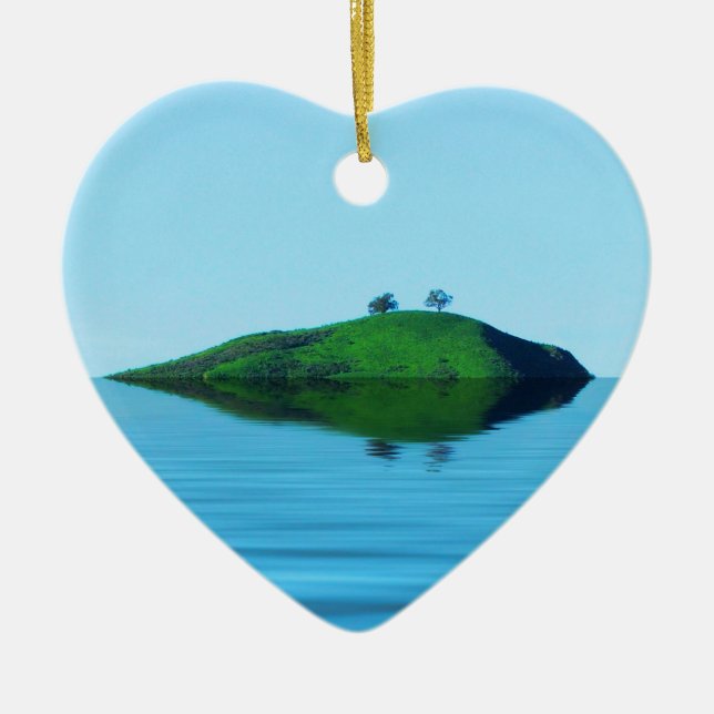 2 Trees Island Ceramic Ornament (Front)