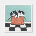 2 Tuxedo Cats in a Box | Cat Art Magnet