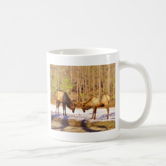 2~ two Bull Elk in the snow Coffee Mug (Right)