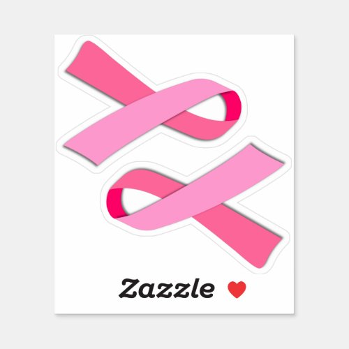 2_Up Breast Cancer Awareness Pink Ribbon Sticker