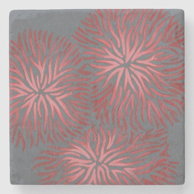 2-Up Dianthus II Stone Coaster (Front)