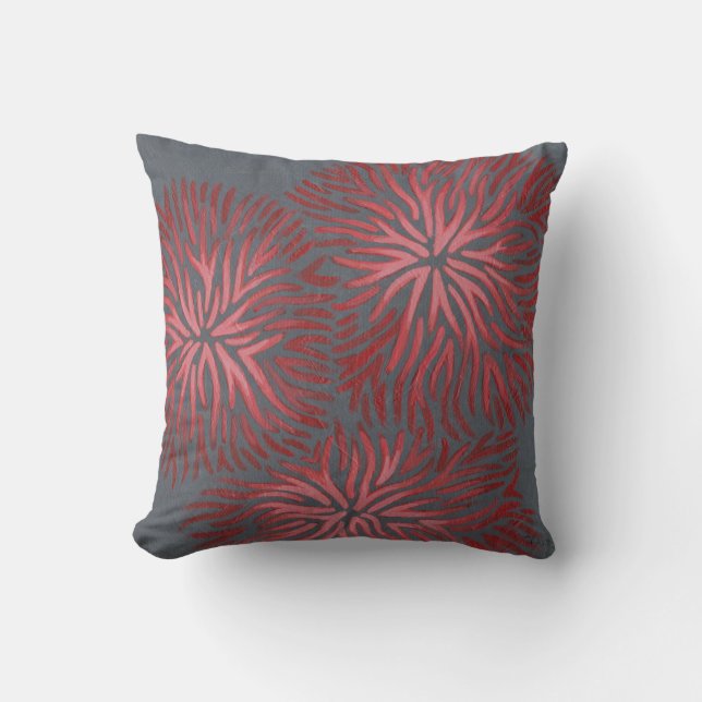 2-Up Dianthus II Throw Pillow (Front)