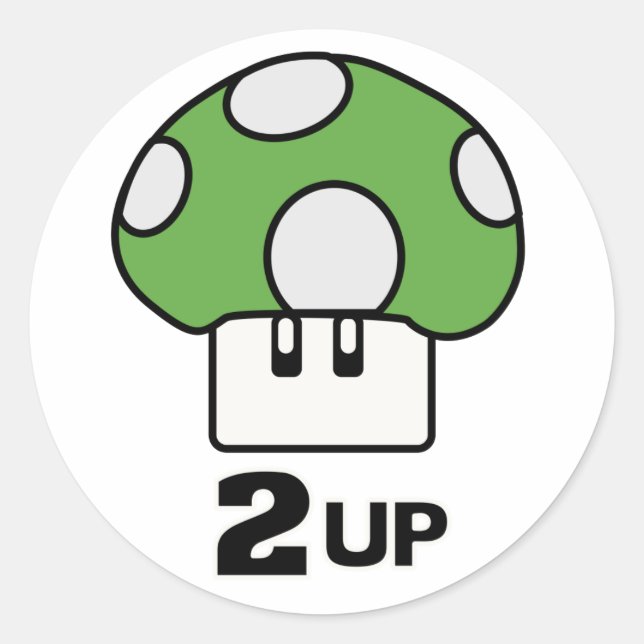 2 Up mushroom Sticker (Front)
